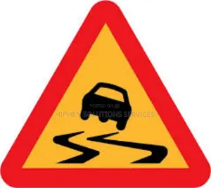 Safely Slippery Road Sign Yellow