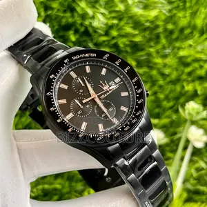 Original Maserati Chronograph Black Chain Watch Is Available