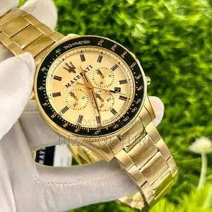 Original Maserati Chronograph Gold Chain Watch Is Available