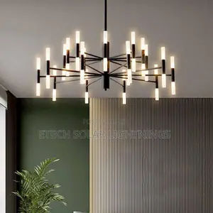 Living Room Dining Nordic Black Led Chandelier Light
