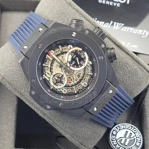 Original Hublot Mechanical Blue Rubber Strap Watch in Store