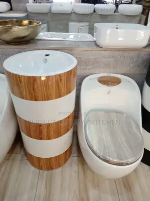 White Wooden Design Color Complete W.C Water Closet