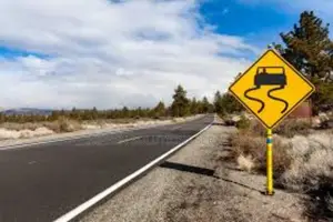 Slippery Road Sign
