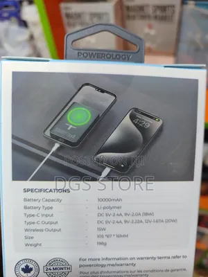 Powerology 10,000mah Magsafe Aluminum Power Bank PD 20w