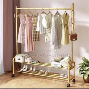 Golden Cloth Shoe Storage Rack With Wheels