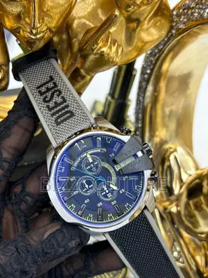 Original Diesel Chronograph Blue Dail Gray Rubberstrap Watch