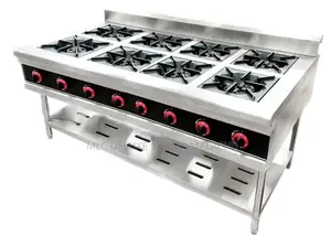 8 Burners Industrial Gas Cooker (Restaurant/Hotel)Blue Flame