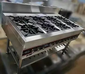Restaurant Industrial 8 Burners Gas Cooker Without Bake Oven