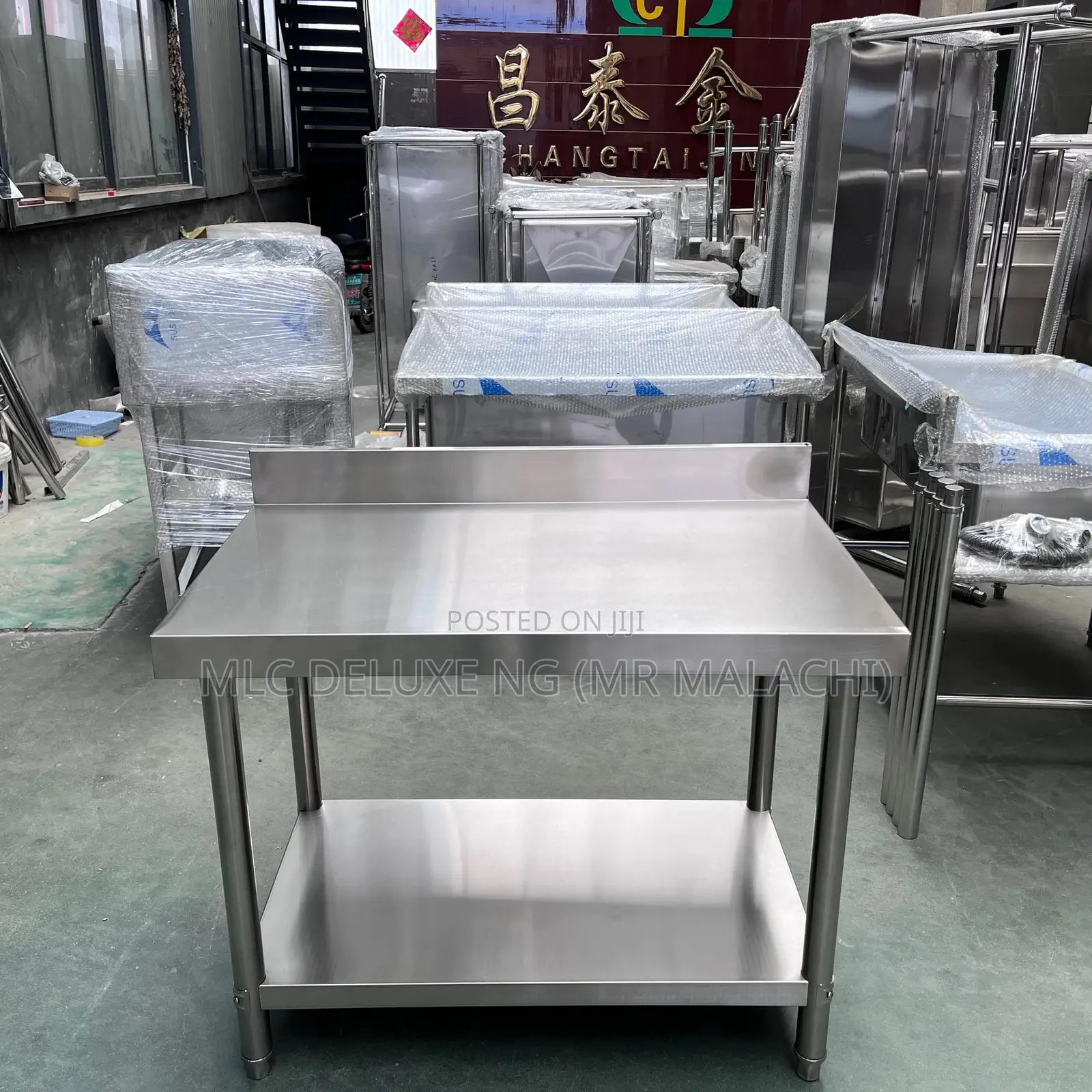 4ft Stainless Steel Kitchen Table/Utility Solid Table (Back)