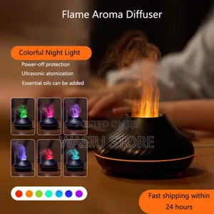 Round Flame Aroma Diffuser With Free Oil
