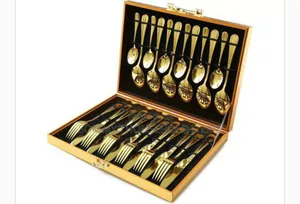 24pcs Cutlery Gold Spoon Set With Case