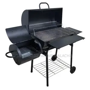 Charcoal BBQ Grill With Side Smoker/Drum Type Barbecue Grill