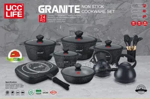 UCC LIFE Kitchen Nonstick Granite Coating 24pieces Pot