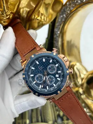 Original Gc Chronograph Blue Dail Brown Leather Watch