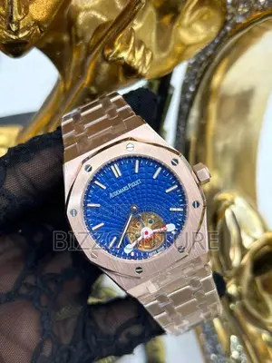 Original Audemars Piquet Blue Dail Rose Gold Chain Watch