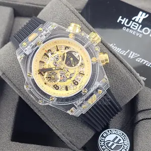 Original Hublot Mechanical Black Rubber Strap Watch in Store