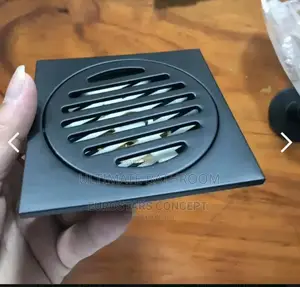 10x10cm Matt Black Bathroom Floor Drain