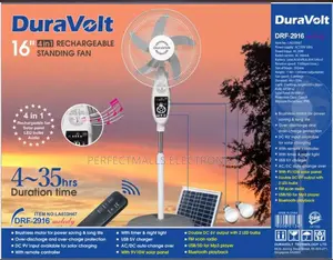 16'' 4 in 1 Rechargeable Fan With Solar Panel DRF 2916 Solar