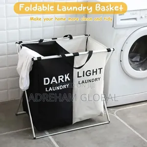 2 Section Foldable Laundry Bag/Basket