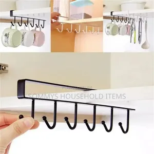 Multifunctional 6hooks Cabinet Holder