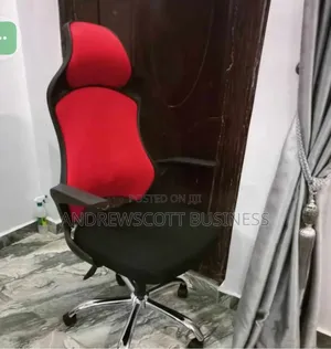 Office Swivel Chair Red Back Blank Seat