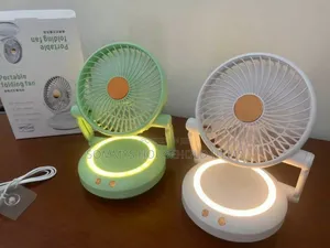 Rechargeable Rotating Desktop Fan With Light