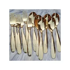 Gold Plated Stainless Steel Spoon and Fork:12pcs