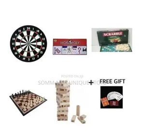 5 in 1 Board Games (Dart, Monopoly,Scrabble,Jenga and Chess)