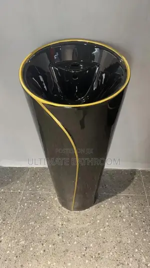 Black With Gold Stand Alone Basin