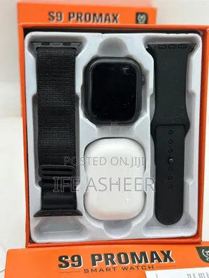 S9 Promax Smart Watch With an iPod Pro 2 Straps
