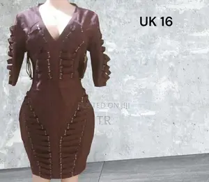 Brown Buckle Detail Dress Uk16
