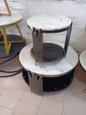 High Quality Center Table Marble Top With Two Side Stool