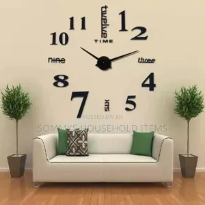 DIY Wall Decor Clock, Gold Black Colour