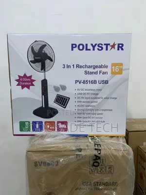Suitable 16 Inches Polystar Rechargeable Standing Fan
