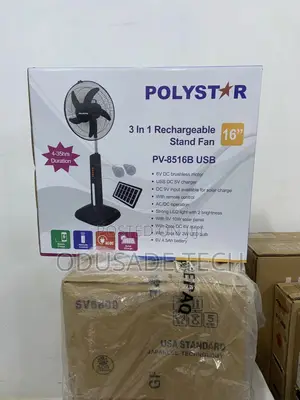 Best Polystar 16inches Rechargeable Standing Fan With Bulbs
