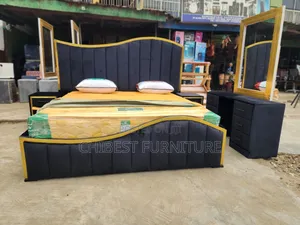 6by6 Complete Set of Upholstery Padded Bed Frame