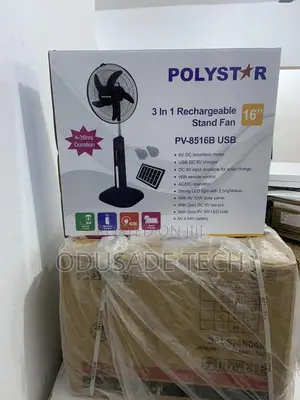 Modern 16inches Polystar Rechargeable Standing Fan With Bulb