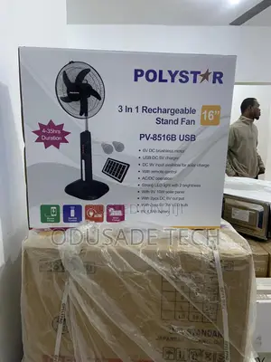 The New 16inches Polystar Rechargeable Standing Fan