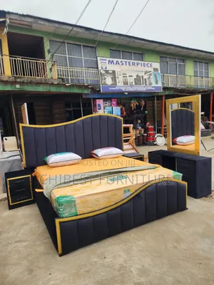 Quality 6by6 Complete Set of Upholstery Padded Bed Frame