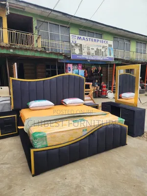 Quality 6by6 Complete Set of Upholstery Padded Bed Frame