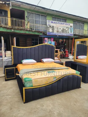 Quality 6by6 Complete Set of Upholstery Padded Bed Frame