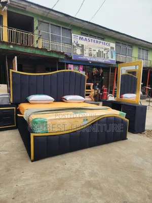 Quality 6by6 Complete Set Of Upholstery Padded Bed Frame