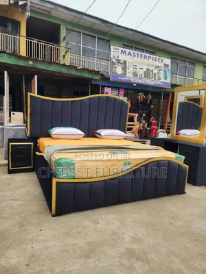 Quality 6by6 Complete Set of Upholstery Padded Bed Frame