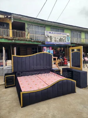 Quality 6by6 Complete Set of Upholstery Padded Bed Frame