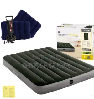 Intex Full Size Dura-Beam Prestige Downy Airbed + 2 Pillows