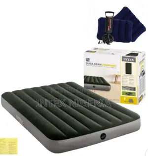Intex Full Size Dura-Beam Prestige Downy Airbed + 2 Pillows