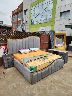 Quality 6by6 Complete Set of Upholstery Padded Bed Frame