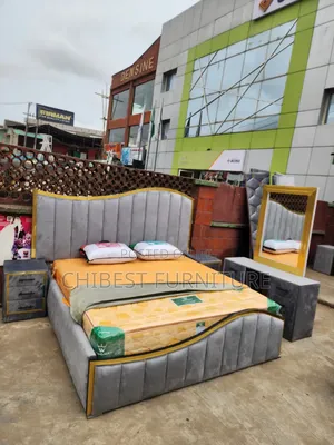 Quality 6by6 Complete Set of Upholstery Padded Bed Frame