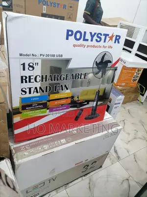 New Polystar 18" Rechargable Stand Fan [Pv-3018b]