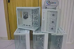 Gaming Computer Case With 6 RGB Fans White